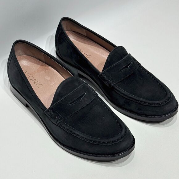 Vionic Waverly Black Nubuck Leather Penny Loafers Comfort Arch Support Women 7.5 - Picture 14 of 14